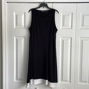 Ralph Lauren Black with White Bottom Trim Sleeveless Dress